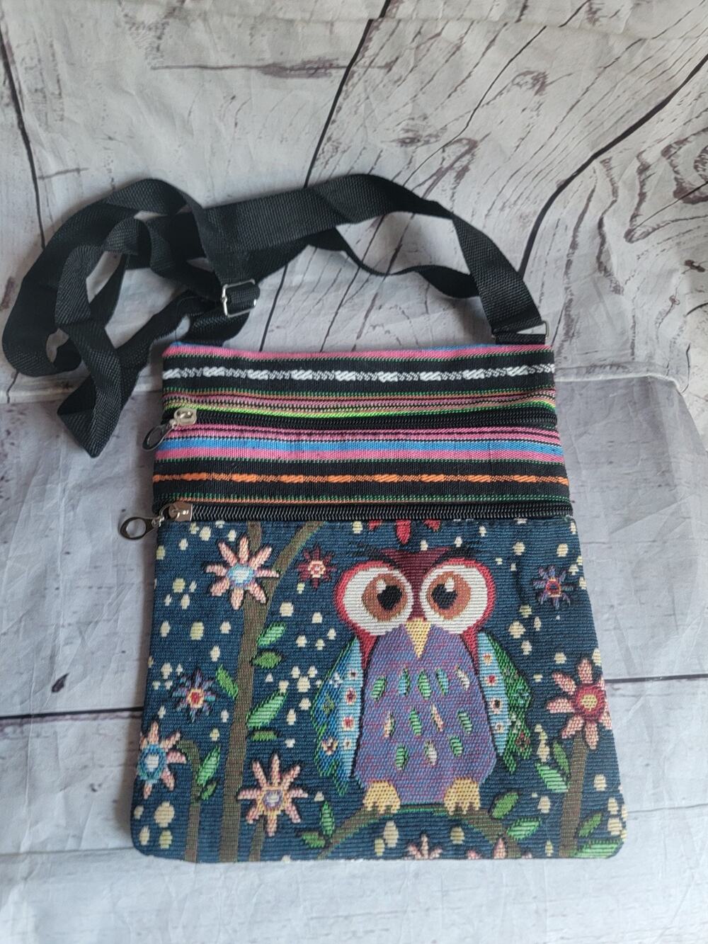 Crossbody Bag Women’s Woven Tapestry Owl Purse Shoulder Bag